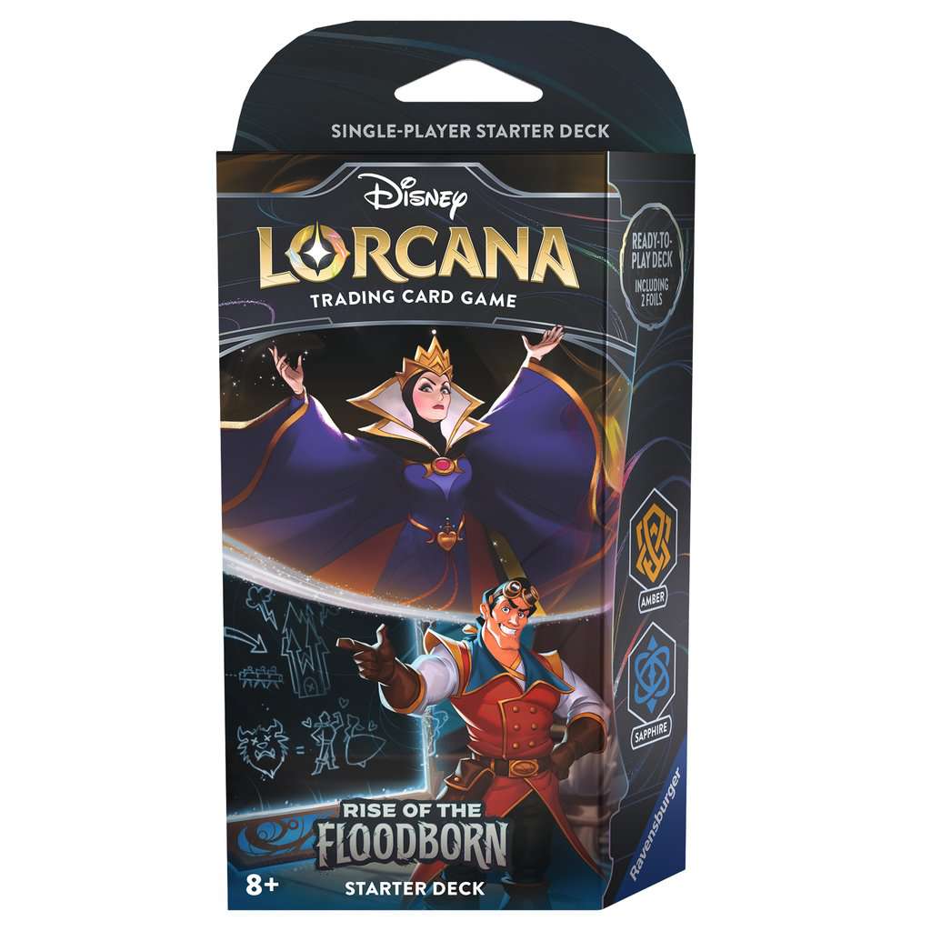 DISNEY LORCANA: RISE OF THE FLOODBORN AMBER AND SAPPHIRE STARTER DECK -  Disney Lorcana  Trading Card Mint - Yugioh, Cardfight Vanguard, Trading  Cards Cheap, Fast, Mint For Over 25 Years
