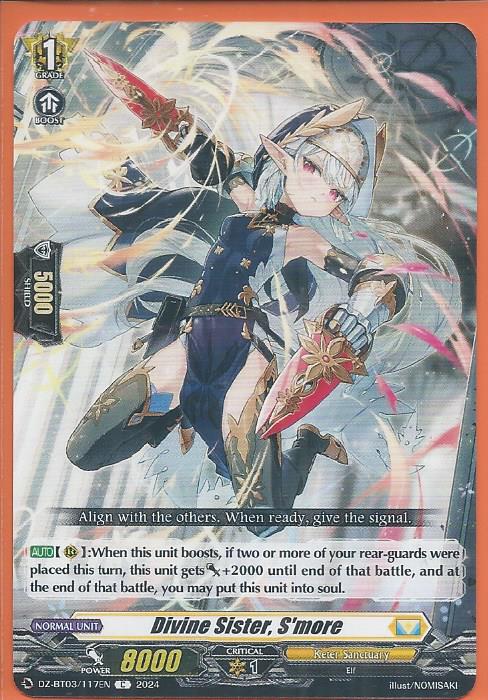 DZ-BT03/117 Divine Sister, S'more – Common - DZ Booster 03: Dimensional Transcendence | Trading Card Mint - Yugioh, Cardfight Vanguard, Trading Cards Cheap, Fast, Mint For Over 25 Years DZ-BT03/117 Divine Sister, S'more – Common - DZ Booster 03: Dimensional Transcendence | Trading Card Mint - Yugioh, Cardfight Vanguard, Trading Cards Cheap, Fast, Mint For Over 25 Years